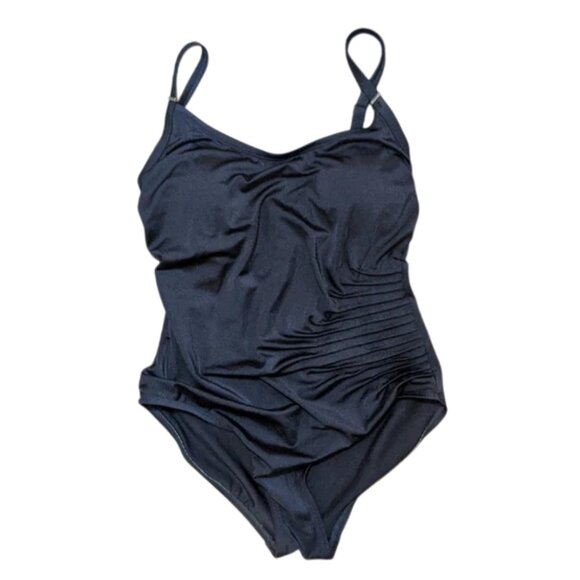 Calvin Klein Runched One-Piece Swimsuit - Picture 1 of 6
